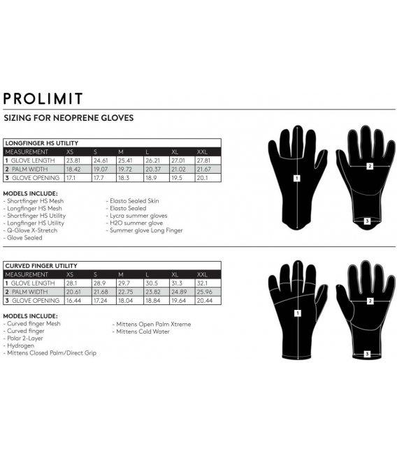 PROLIMIT Neoprénové rukavice Elasto Sealed SKIN 2mm XL