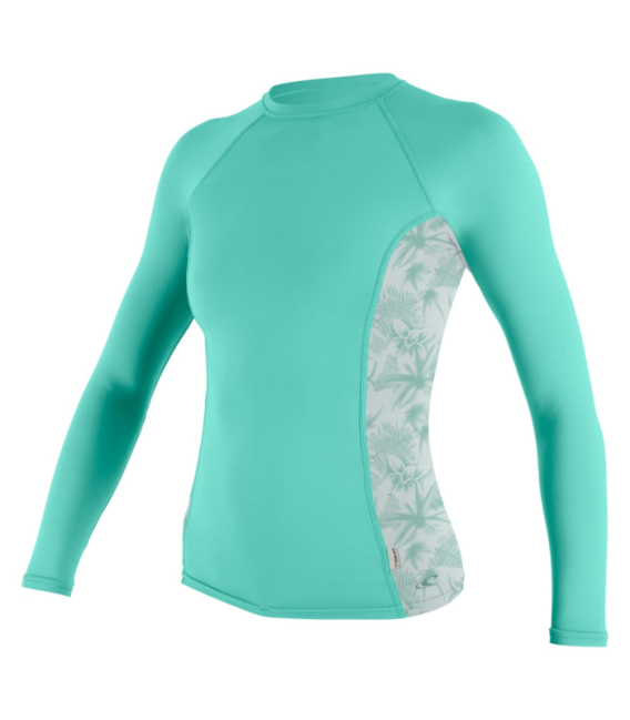 O’NEILL Lycra WMS Side Print L/S Rash Guard Opal/Mirage Tropical